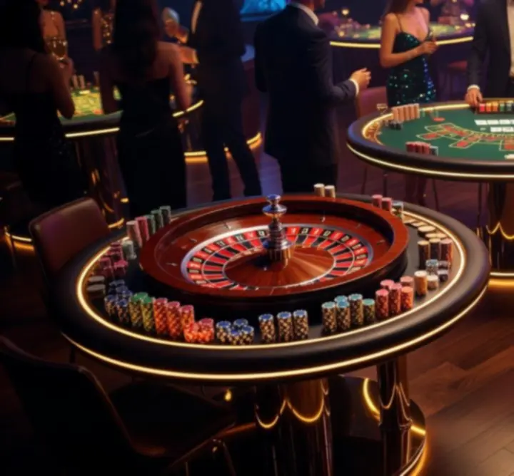 Realistyczne stoły kasynowe podczas eventu NightOutEvent